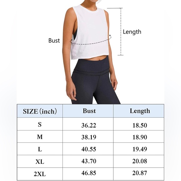 LASLULU Workout Tops Loose Sleeveless Cropped Muscle Tank Open Back Shirts - NWT - Picture 6 of 6